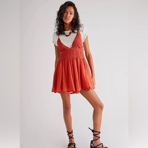 Free People Forever Favorite Mini Dress - XS - Coral
